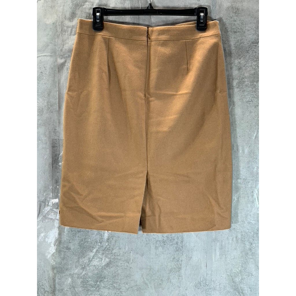 J.CREW The Pencil Skirt Women's Walnut Double-Serge Wool Pencil Skirt SZ 6