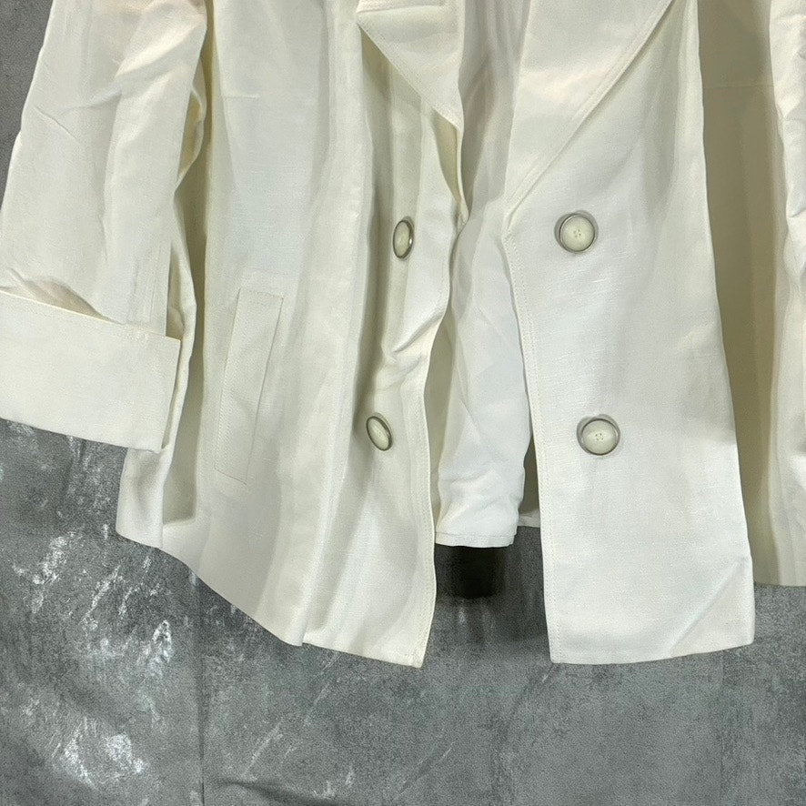 KASPER Women's Plus Lily White Faux-Double-Breasted Blazer SZ 16W