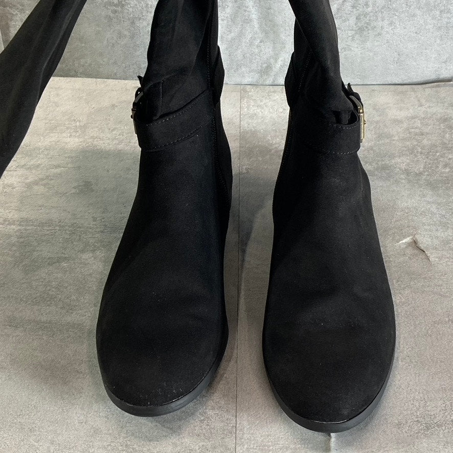 STYLE & CO Women's Black Kimmball Block-Heel Full Side-Zip Over-The-Knee Boots