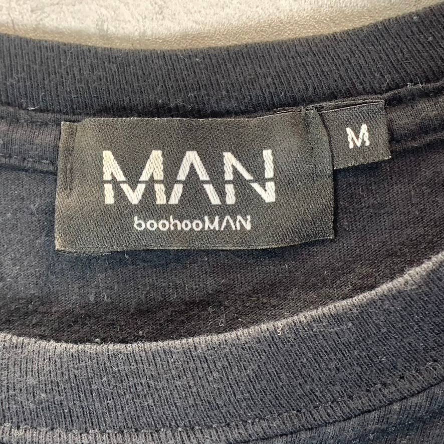 BOOHOOMAN Men's Black Oversized Man Official Car Graphic Crewneck T-Shirt SZ M