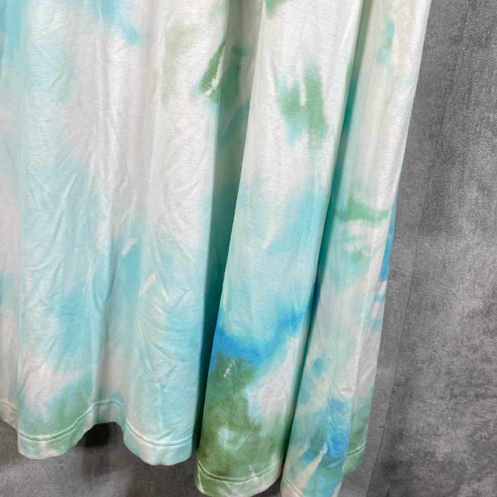 STYLE & CO Women's Vine Green Dye Printed Sleeveless Tie-Dye Maxi Dress SZ M