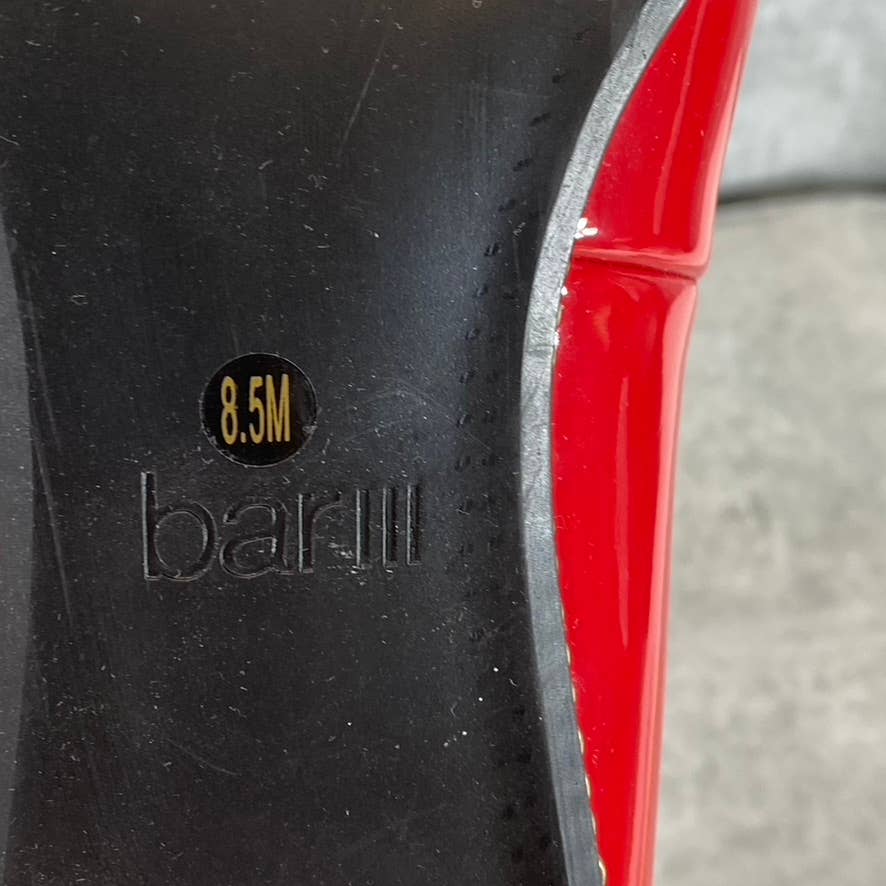 BAR III Women's Red Patent Binsa Ball-Chain Trim Pointed-Toe Pumps SZ 8.5