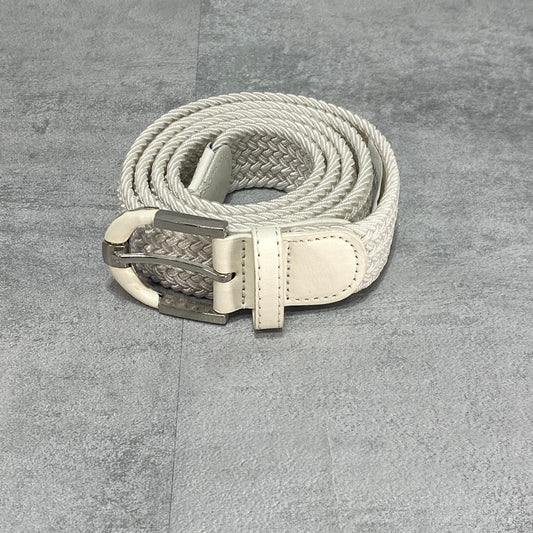 MIO MARINO Cream Casual Braided Stretch Belt L