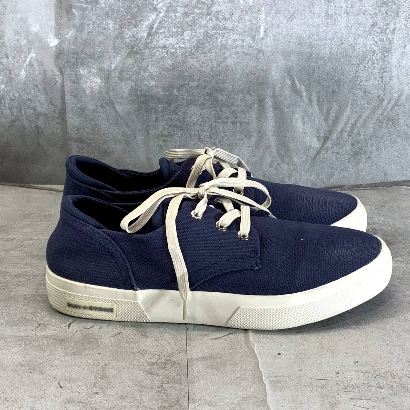 SUN+STONE Men's Navy Kiva Lace-Up Core Sneakers SZ 9.5