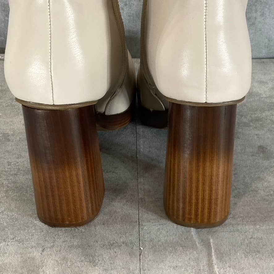 DV By Dolce Vita Women's Ivory Marigold Side-Zip Stacked-Heel Platform Boots SZ9