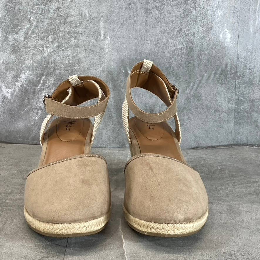 STYLE & CO Women's Light Taupe Mailena Closed-Toe Wedge Espadrille Sandal SZ10.5