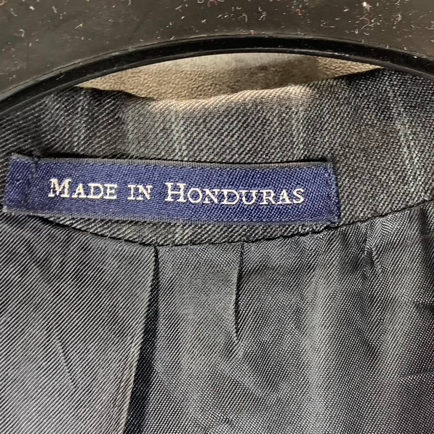 LANDS' END Men's Charcoal Pinstripe Two-Button Traditional-fit Suit Jacket SZ44R