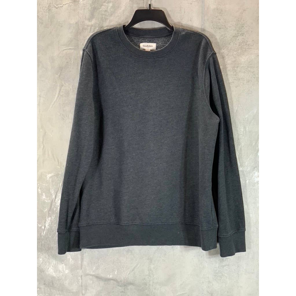 GOODFELLOW & CO Men's Charcoal Basic Regular-Fit Crewneck Sweatshirt SZ L