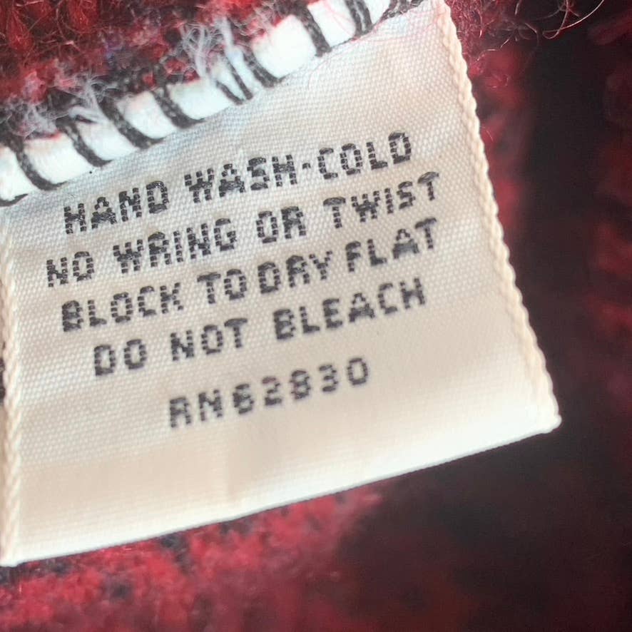 LANDS' END Men's Tall Vintage Red Marble Wool Blend Crewneck Sweater SZ L/T