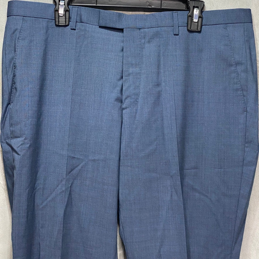 BOSS HUGO BOSS Pastel Blue Unhemmed Wool Blend Regular-Fit Dress Pants SZ 38R