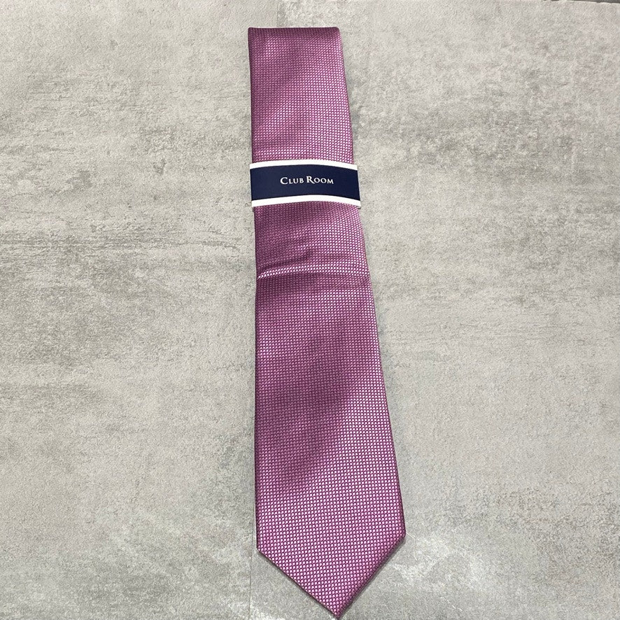 CLUB ROOM Men's Pink Honeycomb Texture Skinny Tie OS