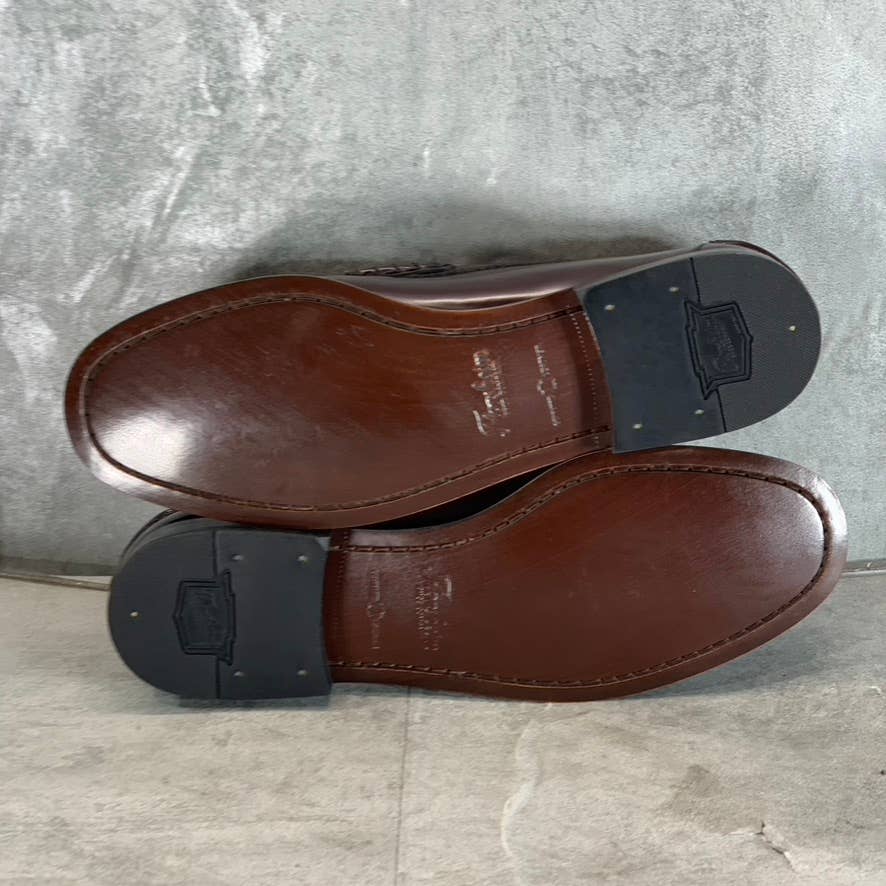 FLORSHEIM Men's Burgundy Leather Berkley Moc Toe Slip-On Penny Loafers SZ 10.5