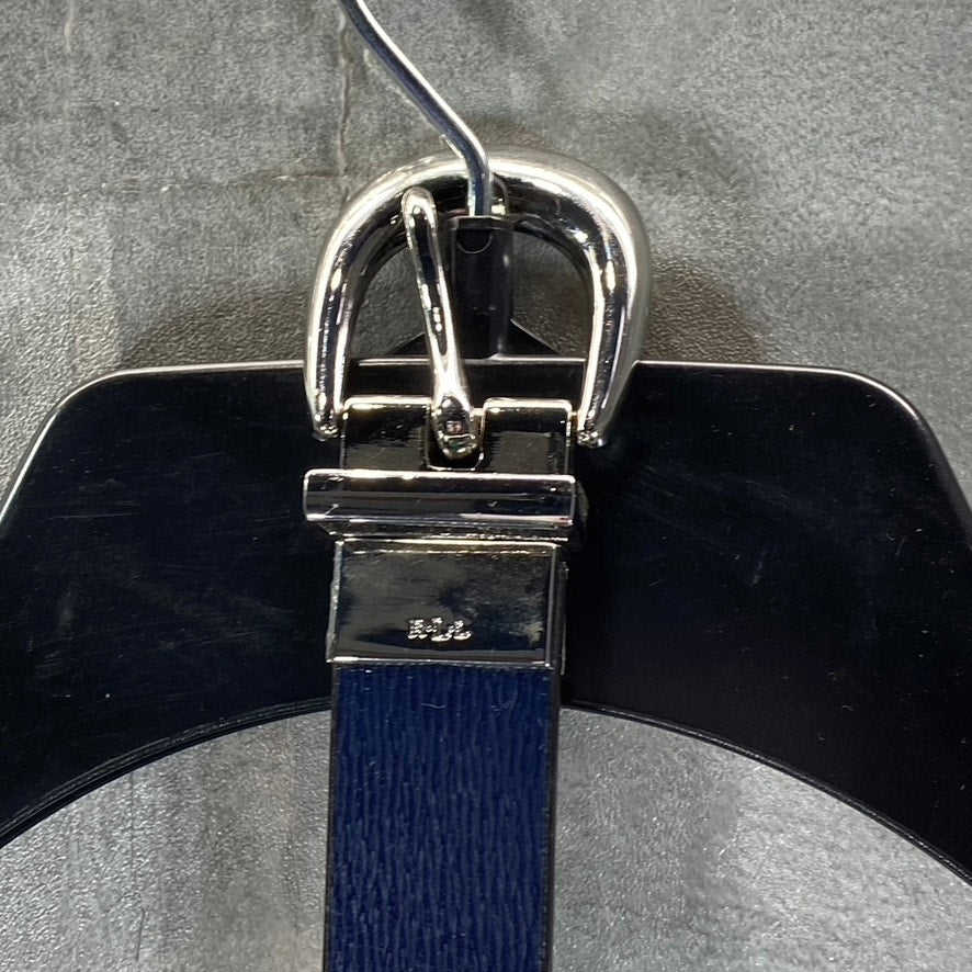 LAUREN RALPH LAUREN Women's Navy/Papay Saffiano To Smooth Reversible Belt SZ M