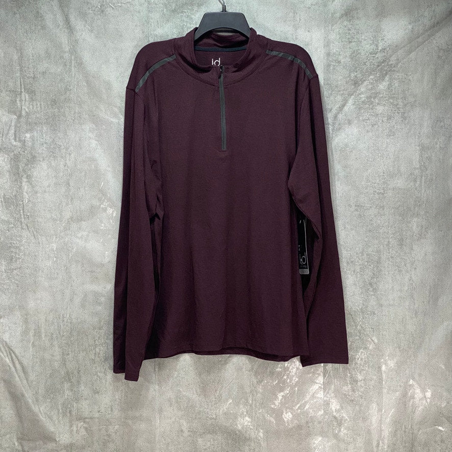 IDEOLOGY Burgundy Core Bonded Quarter-Zip Pullover SZ 2XL