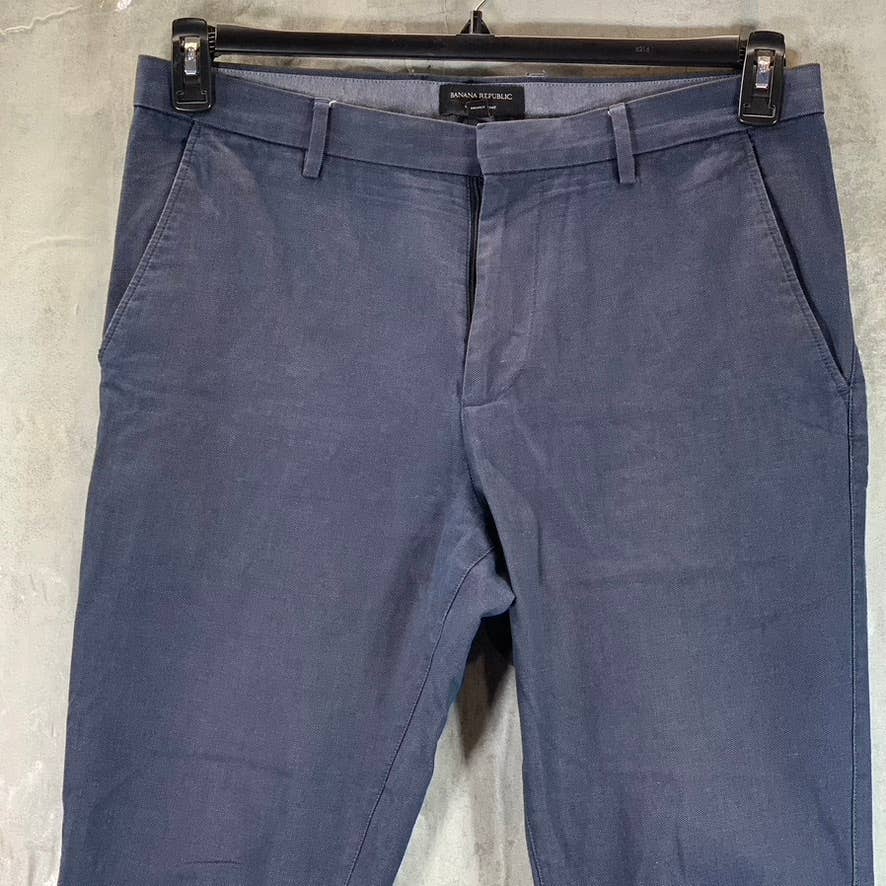 BANANA REPUBLIC Men's Navy Straight-Fit Kentfield Cotton Pants SZ 33X30