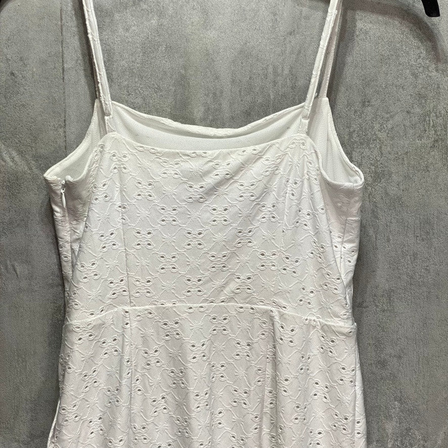 BAR III Bright White Ruffled Eyelet Sleeveless High-Low Hem Mini Dress SZ XS