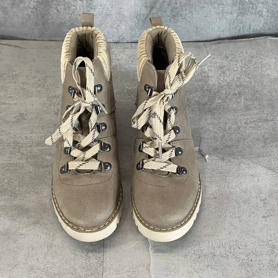 CLIFFS By White Mountain Women's Ice/Fabric Connie Lace-Up Ankle Boots SZ 6