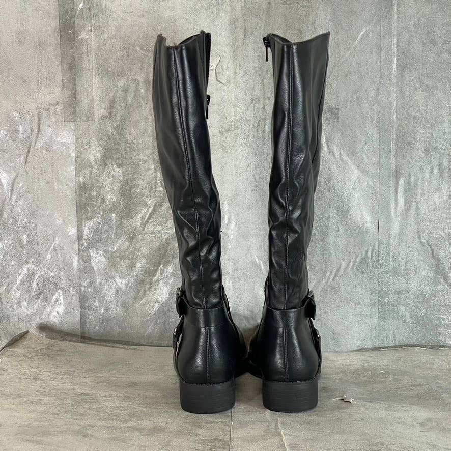 STYLE & CO Women's Black Marliee Full Side-Zip Round-Toe Tall Riding Boots SZ 8