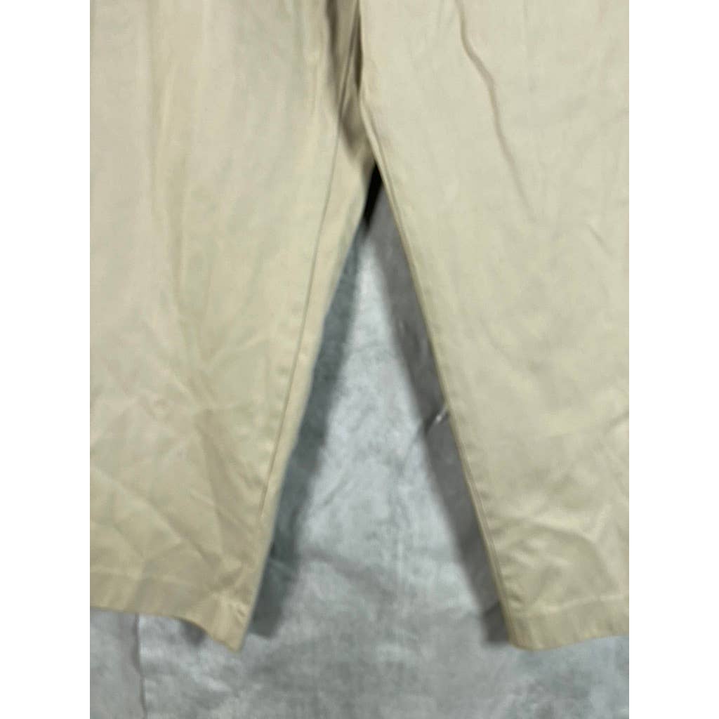 LANDS' END Men's Light Stone Pleated Regular-Fit Straight-Leg Chino Pant SZ35x29