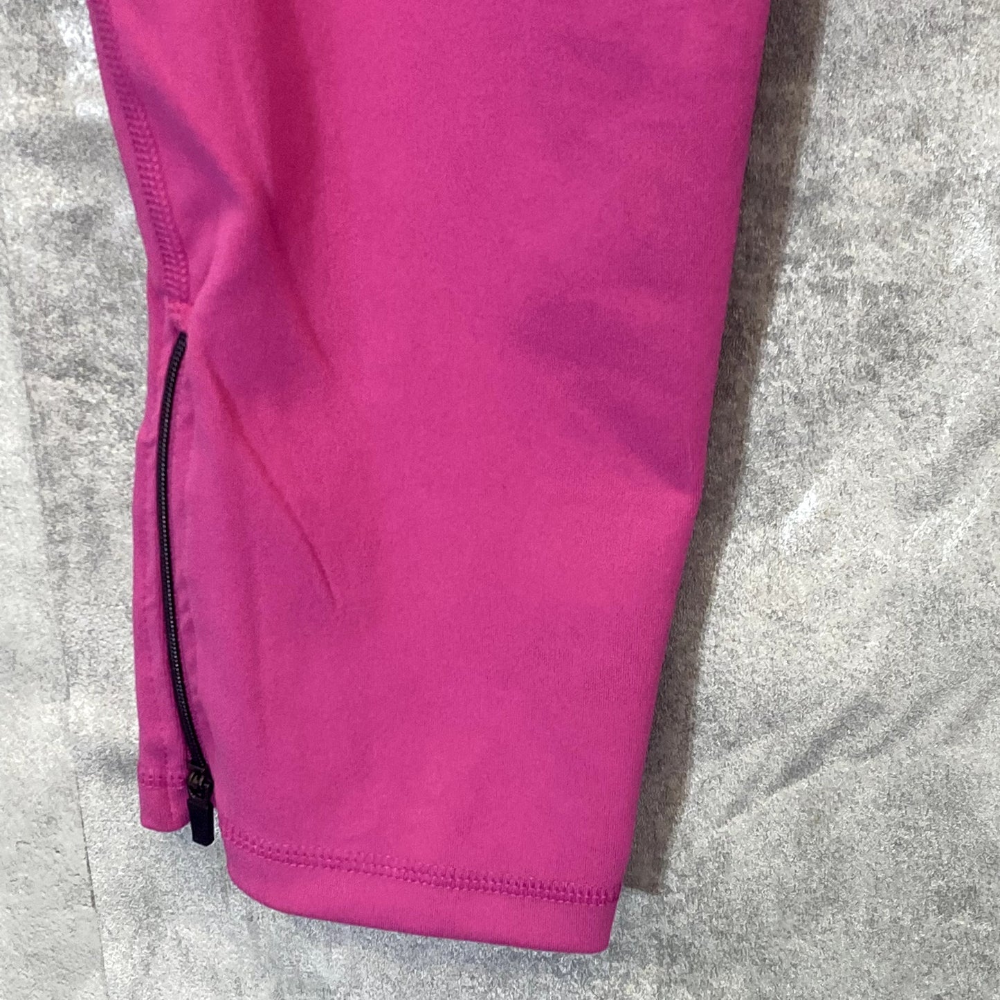 NINE WEST Women's Pink Beauty Cropped Zipper Hem Pull-On Stretch High-Waist Active Leggings SZ L