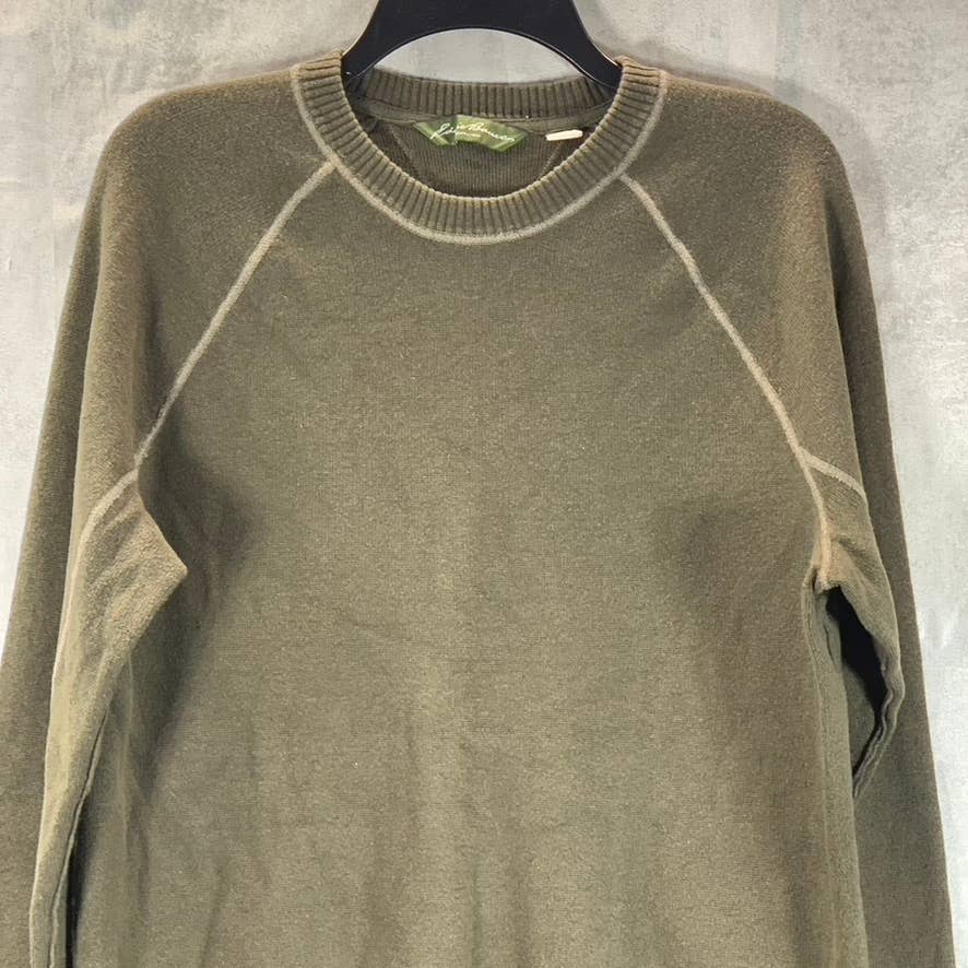 EDDIE BAUER Men's Big & Tall Olive Green Crewneck Pullover Sweater SZ L/T