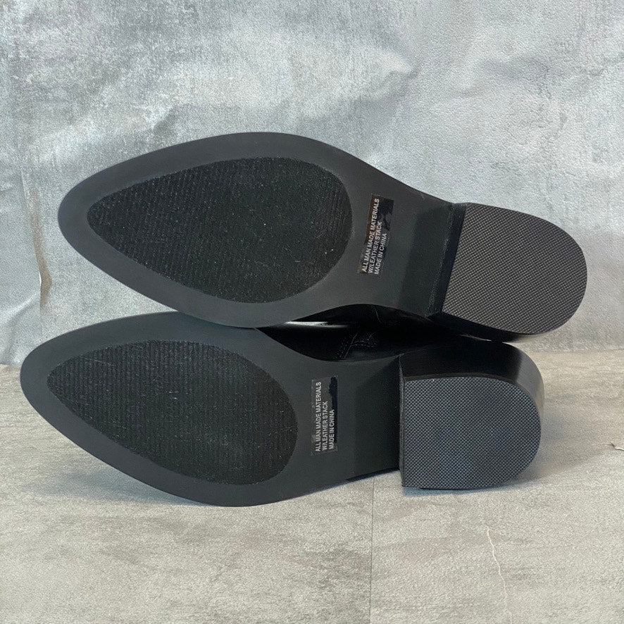 DV DOLCE VITA Black Olystia Almond-Toe Rib Fabric Shaft Block Heel Booties SZ8.5