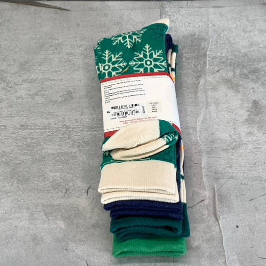CLUB ROOM Men's Green Holiday 4-Pack Crew Socks SZ 8-13