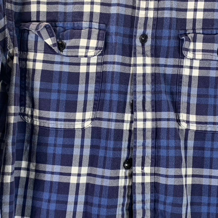 J.CREW Men's Blue Plaid Button-Up Long-Sleeve Shirt SZ M