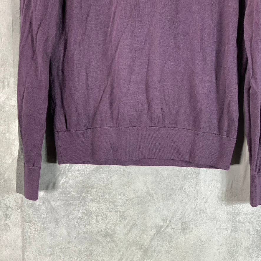 MICHAEL KORS Men's Wine/Grey Colorblock Stripe Crewneck Pullover Sweater SZ S