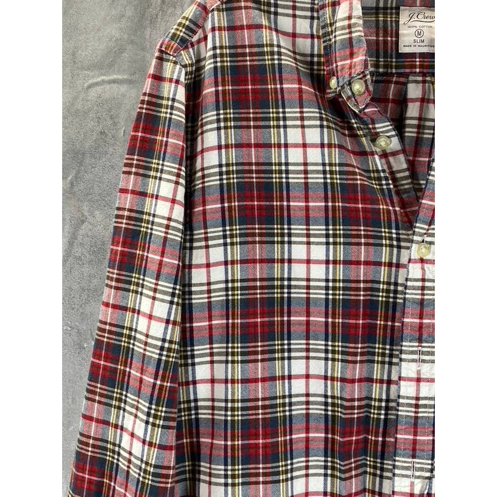 J.CREW Men's Red Plaid Slim Button-Up Long Sleeve Shirt SZ M