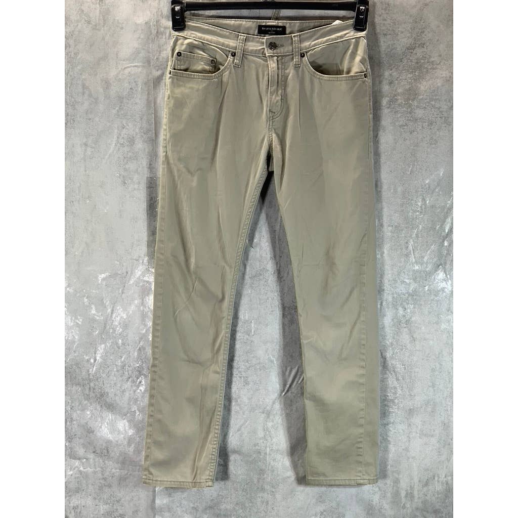 BANANA REPUBLIC Men's Sunwashed Taupe Sueded Slim-Fit Stretch Pants SZ 30X30
