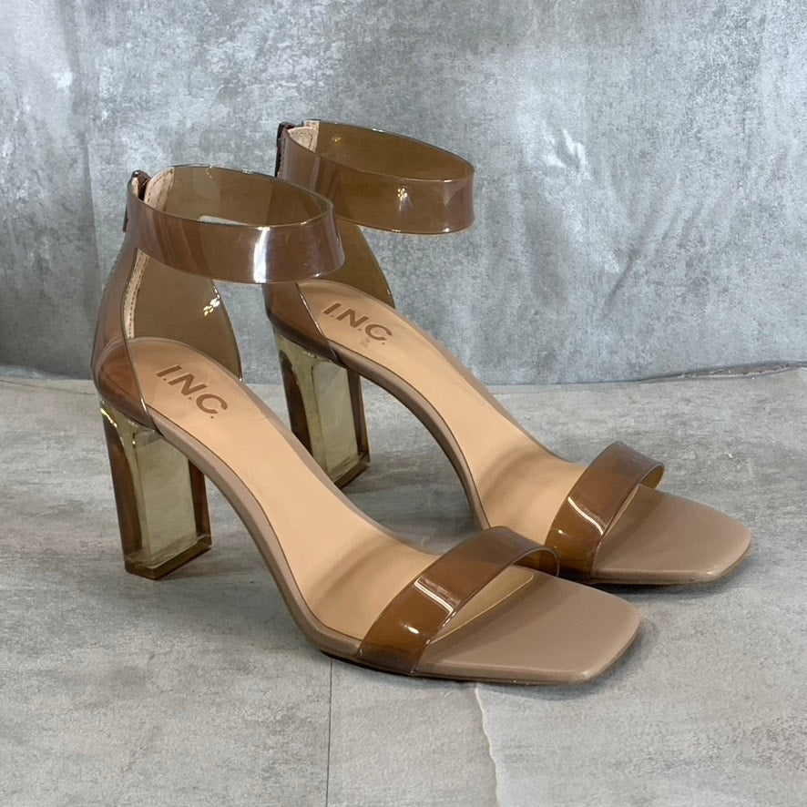 INC INTERNATIONAL CONCEPTS Women's Taupe Vinyl Makenna Two-Piece Sandals SZ 8.5