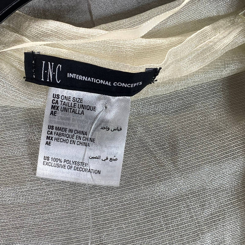 INC INTERNATIONAL CONCEPTS Women's Ivory Crescent Scalloped Wrap SZ OS