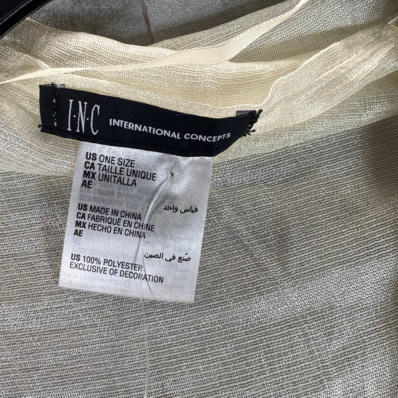 INC INTERNATIONAL CONCEPTS Women's Ivory Crescent Scalloped Wrap SZ OS