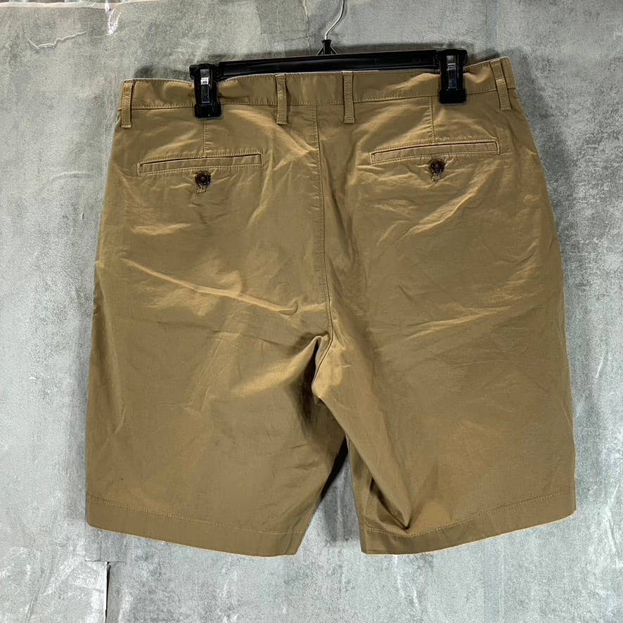 MICHAEL KORS Men's Khaki Regular-Fit Washed Cotton Bermuda Shorts SZ 33