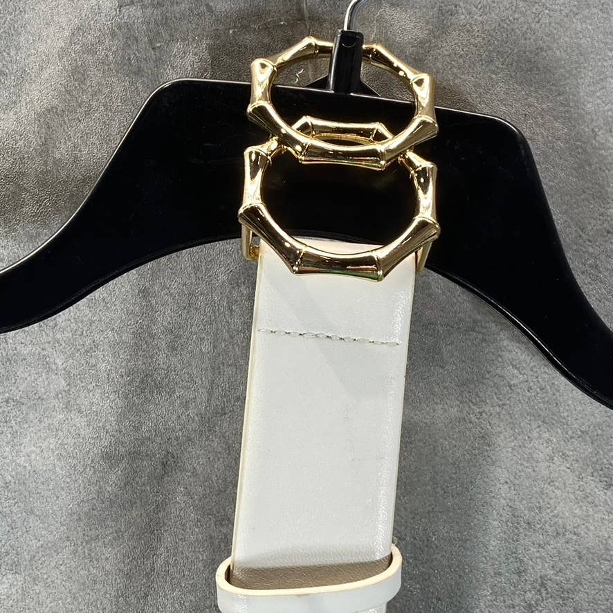 INC INTERNATIONAL CONCEPTS Women's White Double-Circle Bamboo-Buckle Belt SZ M