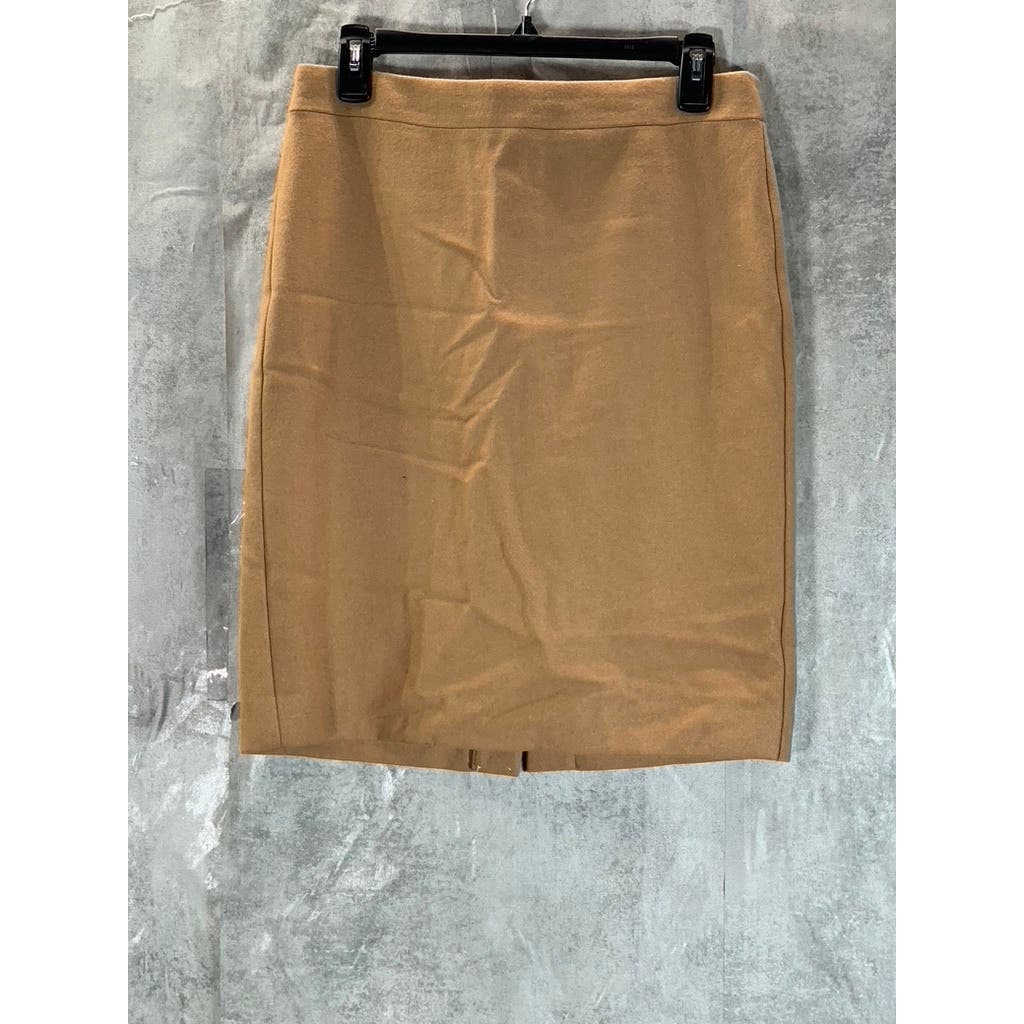 J.CREW The Pencil Skirt Women's Walnut Double-Serge Wool Pencil Skirt SZ 6