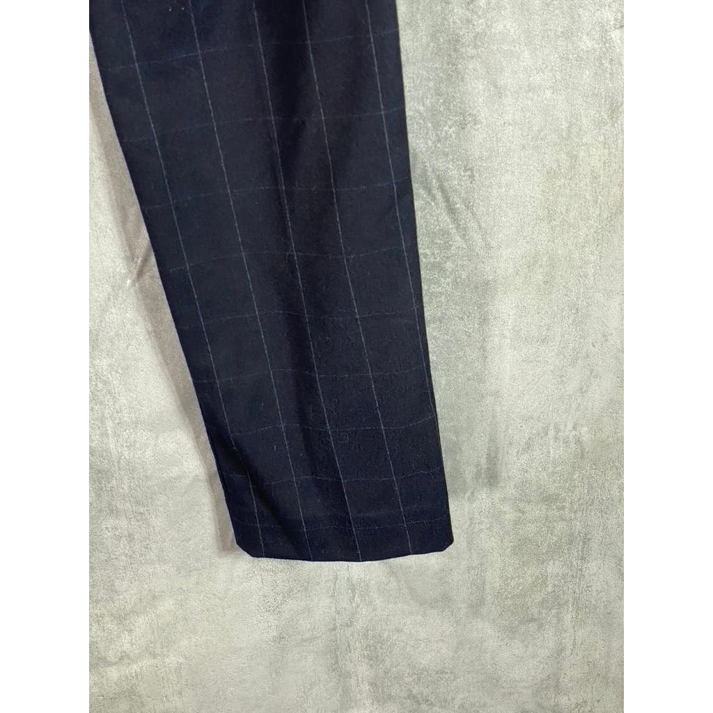 BANANA REPUBLIC Men's Navy Windowpane Tailored Slim-Fit Dress Pants SZ 30X32