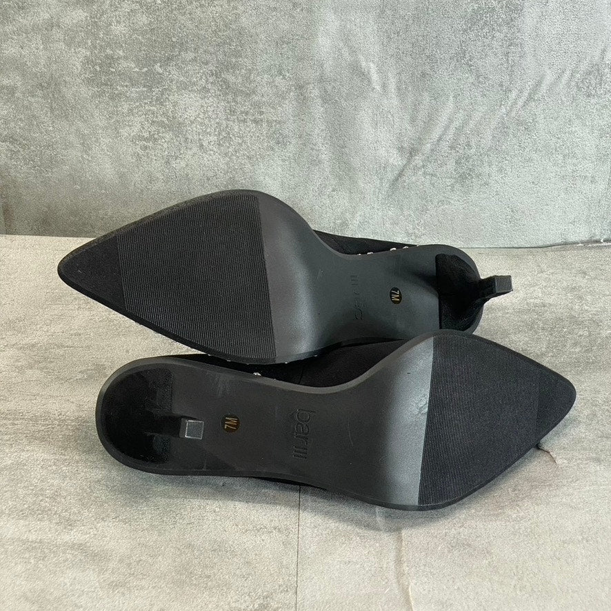 BAR III Women's Black Micro Binsa Ball-Chain Trim Pointed-Toe Pumps SZ 7