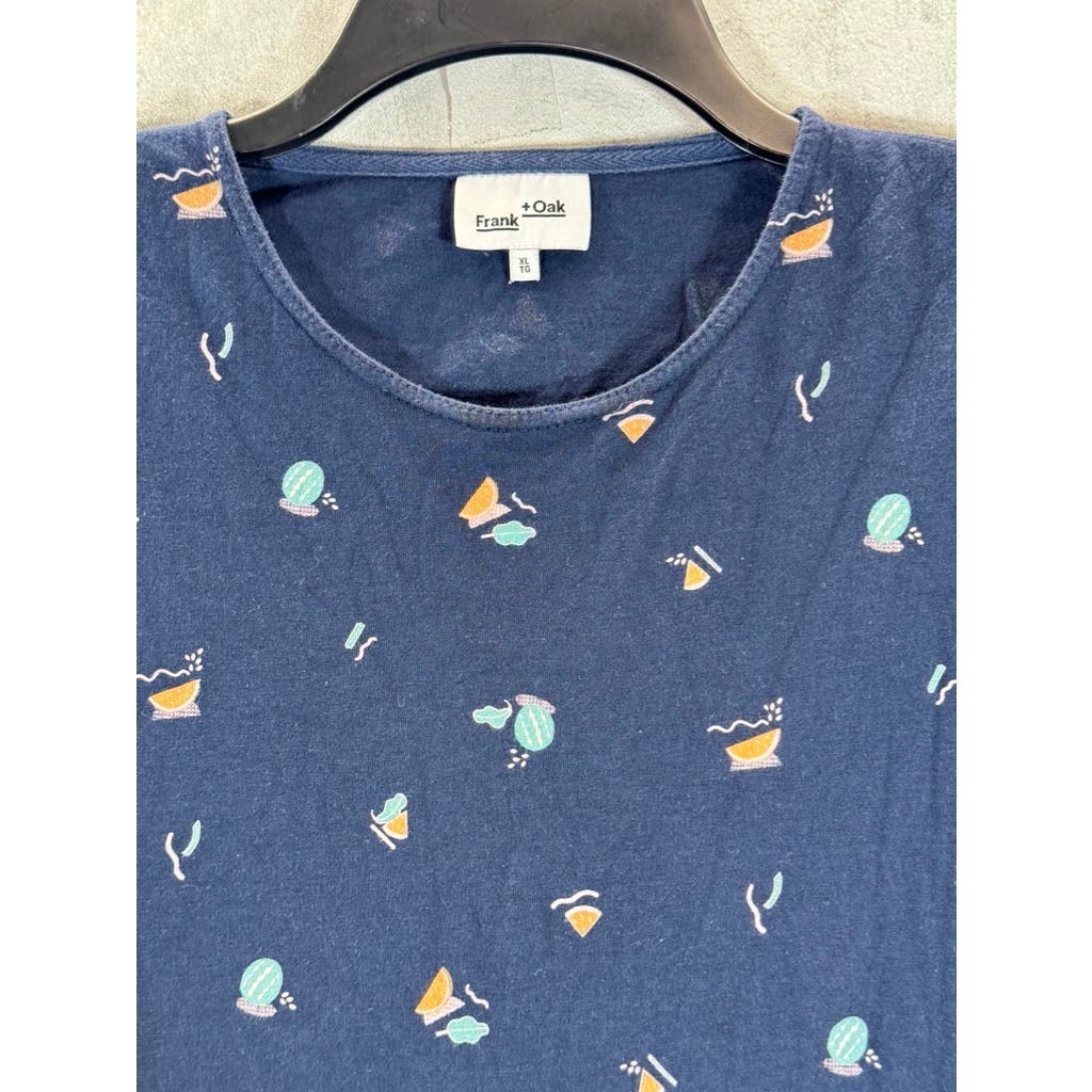 FRANK + OAK Men's Navy Watermelon Crewneck Short Sleeve T-Shirt SZ XL