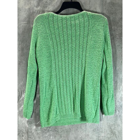 RACHEL ZOE Women's Mint Green Karla Crewneck Detailed Pullover Sweater SZ L