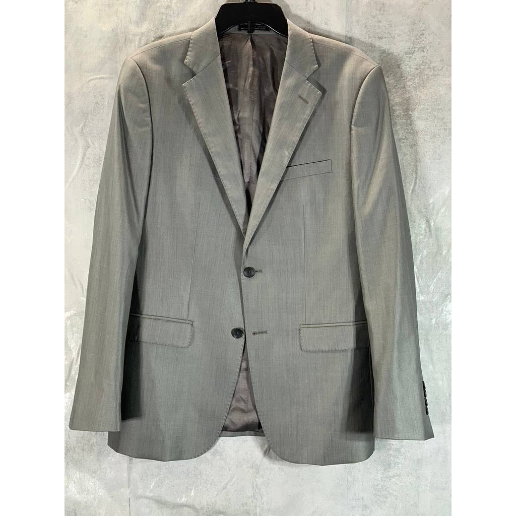 ZARA MAN Men's Grey Sharkskin Two-Button Suit Jacket SZ 42