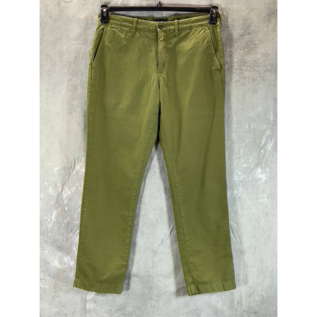 J.CREW Men's Green Straight-Leg Cotton Chino Pants SZ 32X30