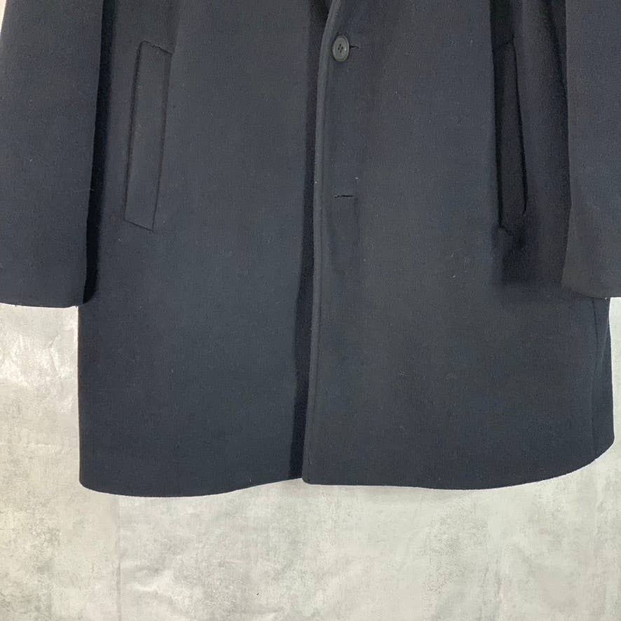 COLE HAAN Grand.OS Men's Black Stretch Wool Three-Button Top Coat SZ L