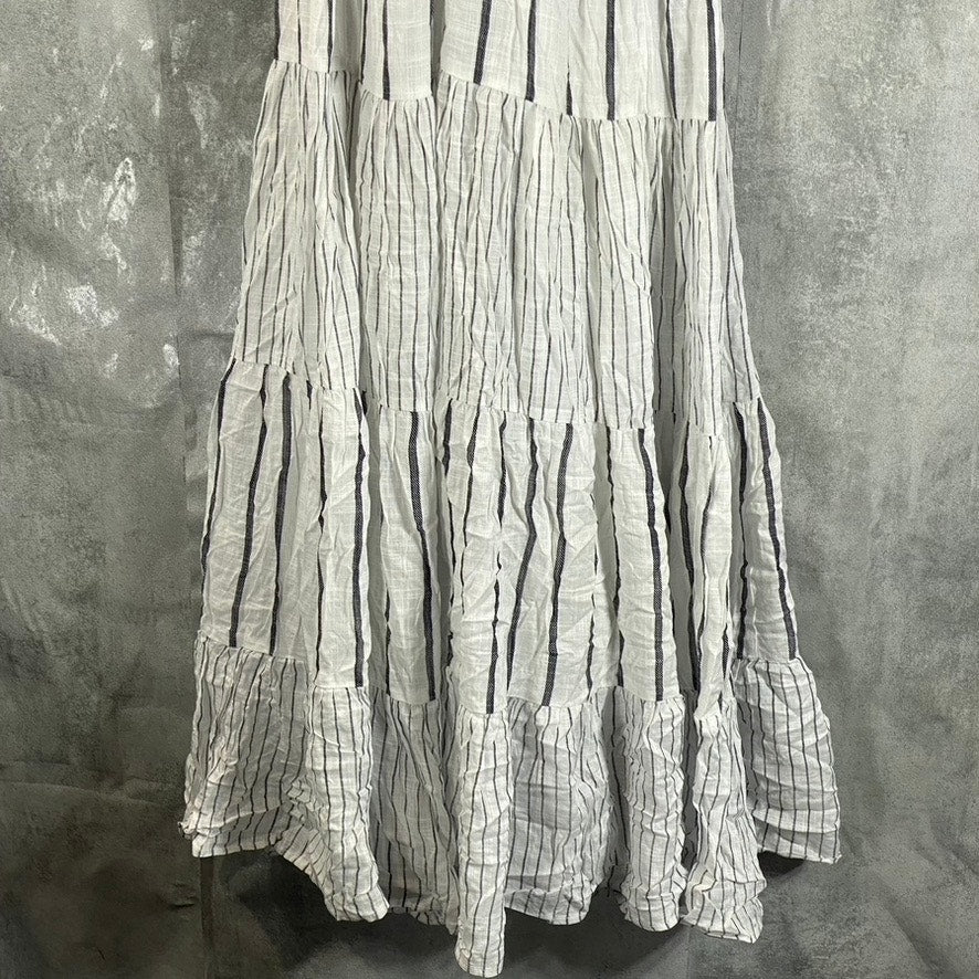 RILEY & RAE Women's Ultra White/Black Jill Striped Tie-Strap Maxi Dress SZ XS