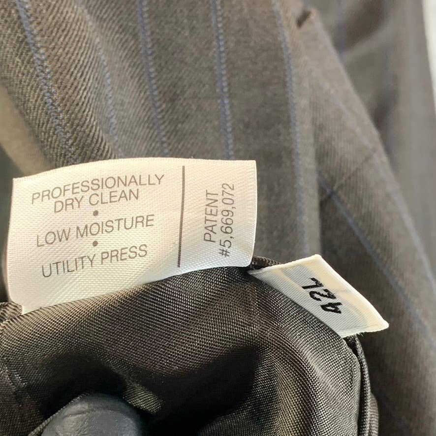 HART SCHAFFNER MARX Men's Long Brown Pinstripe Two-Button Suit Jacket SZ 42L