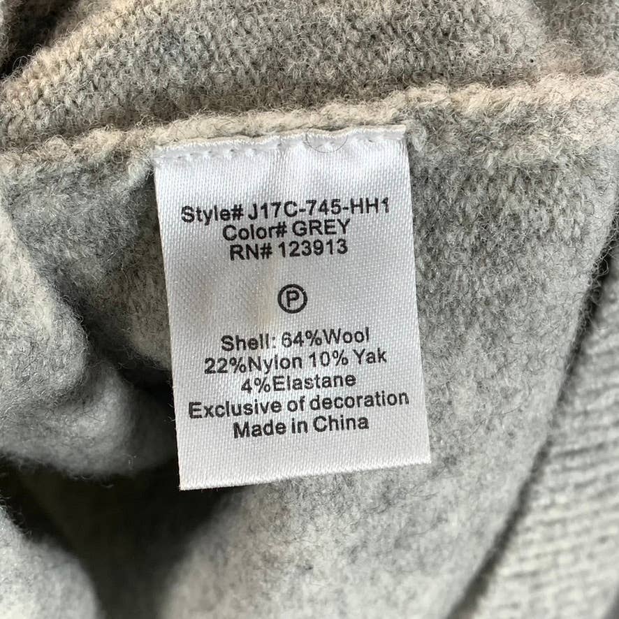 JACHS New York Men's Grey Wool Blend Pullover Henley Sweater SZ S