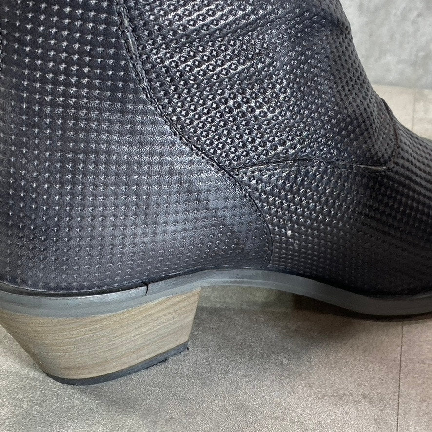 JOURNEE COLLECTION Women's Black Leather Cassie Pointed-Toe Block-Heel Booties