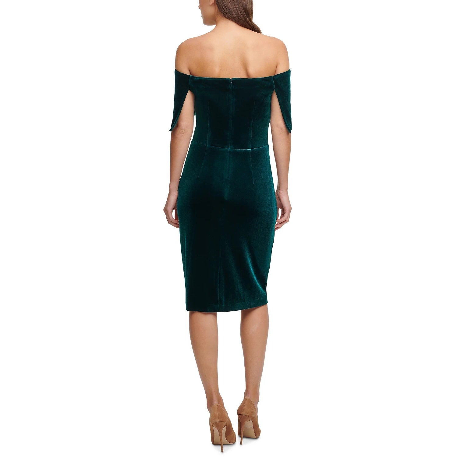 VINCE CAMUTO Women's Hunter Velvet Off-The-Shoulder Cocktail Sheath Knee-Length Dress SZ 4