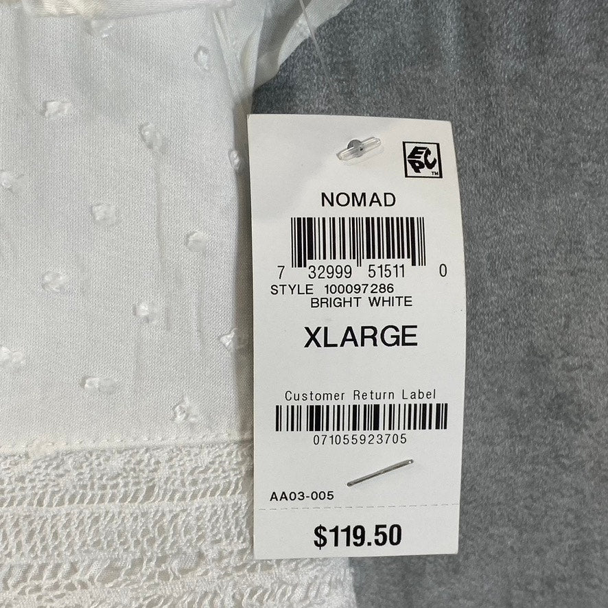 INC Women's Bright White Flutter-Sleeve V-Neck Hi-Low Midi Dress SZ XL